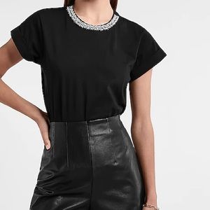 Express Embellished (thong) Bodysuit NWT Sz XL Black